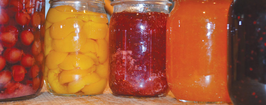 A picture of jarred preserves